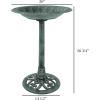 imagePure Garden 50LG1074 Weather Resistant Birdbath with Vintage Resin Bird Bath with Antique DesignBronzeGreen