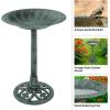 imagePure Garden 50LG1074 Weather Resistant Birdbath with Vintage Resin Bird Bath with Antique DesignBronzeGreen
