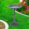 imagePure Garden 50LG1074 Weather Resistant Birdbath with Vintage Resin Bird Bath with Antique DesignBronzePatina Green