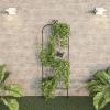 imagePure Garden 50LG5079 Antique White Garden Trellisfor Climbing PlantsBlack
