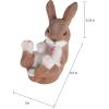 imagePure Garden Bunny Rabbit StatueResin Animal Figurine for Outdoor Lawn and Garden DcorGreat for Flower Beds Fairy Gardens Backyards and MoreRabbit