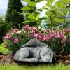 imagePure Garden Cat Memorial Stone  Peaceful Sleeping Kitten Angel Statue for Garden Remembrance Grave Marker and Loss  Pet Sympathy Gift GraySleeping Angel Dog