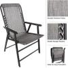 imagePure Garden Folding Camping Chairs  Set of 2 Lawn Chairs with Textilene Fabric and Bungee Suspension  Portable Lounge Seats for Adults NavyGrey
