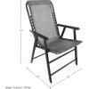 imagePure Garden Folding Camping Chairs  Set of 2 Lawn Chairs with Textilene Fabric and Bungee Suspension  Portable Lounge Seats for Adults NavyGrey