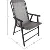 imagePure Garden Folding Camping Chairs  Set of 2 Lawn Chairs with Textilene Fabric and Bungee Suspension  Portable Lounge Seats for Adults NavyGrey
