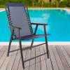 imagePure Garden Folding Camping Chairs  Set of 2 Lawn Chairs with Textilene Fabric and Bungee Suspension  Portable Lounge Seats for Adults NavyNavy