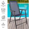 imagePure Garden Folding Camping Chairs  Set of 2 Lawn Chairs with Textilene Fabric and Bungee Suspension  Portable Lounge Seats for Adults NavyNavy