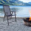 imagePure Garden Folding Camping Chairs  Set of 2 Lawn Chairs with Textilene Fabric and Bungee Suspension  Portable Lounge Seats for Adults NavyNavy