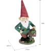 imagePure Garden Lawn Gnome StatueFun Classic Style Resin Figurine for Outdoor Garden DcorGreat for Flower Beds Fairy Gardens Backyards and MoreGnome Statue