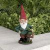 imagePure Garden Lawn Gnome StatueFun Classic Style Resin Figurine for Outdoor Garden DcorGreat for Flower Beds Fairy Gardens Backyards and MoreGnome Statue