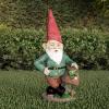 imagePure Garden Lawn Gnome StatueFun Classic Style Resin Figurine for Outdoor Garden DcorGreat for Flower Beds Fairy Gardens Backyards and MoreGnome Statue