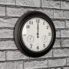 imagePure Garden Wall Clock ThermometerIndoor Outdoor Decorative 18 Quartz BatteryPowered Waterproof Clock Temperature and Hygrometer GaugeBlack