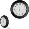 imagePure Garden Wall Clock ThermometerIndoor Outdoor Decorative 18 Quartz BatteryPowered Waterproof Clock Temperature and Hygrometer GaugeBlack