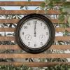 imagePure Garden Wall Clock ThermometerIndoor Outdoor Decorative 18 Quartz BatteryPowered Waterproof Clock Temperature and Hygrometer GaugeBronze