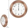 imagePure Garden Wall Clock ThermometerIndoor Outdoor Decorative 18 Quartz BatteryPowered Waterproof Clock Temperature and Hygrometer GaugeCopper