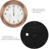 imagePure Garden Wall Clock ThermometerIndoor Outdoor Decorative 18 Quartz BatteryPowered Waterproof Clock Temperature and Hygrometer GaugeCopper