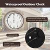 imagePure Garden Wall Clock ThermometerIndoor Outdoor Decorative 18 Quartz BatteryPowered Waterproof Clock Temperature and Hygrometer GaugeSilver