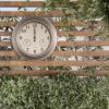 imagePure Garden Wall Clock ThermometerIndoor Outdoor Decorative 18 Quartz BatteryPowered Waterproof Clock Temperature and Hygrometer GaugeSilver