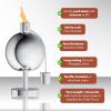 imageTable Top Torch Canister  105in Tall Stainless Steel Refillable Citronella Torches Outdoor  Tabletop Torches for Outside Patio or Deck  Oil Lamp Outdoor Lighting by Pure GardenShort Round