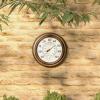 imageWall Thermometer  8Inch Decorative IndoorOutdoor Temperature and Hygrometer Gauge  for Home Patio Porch or Sunroom by Pure Garden SilverBronze