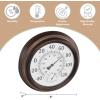 imageWall Thermometer  8Inch Decorative IndoorOutdoor Temperature and Hygrometer Gauge  for Home Patio Porch or Sunroom by Pure Garden SilverBronze