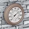 imageWall Thermometer  8Inch Decorative IndoorOutdoor Temperature and Hygrometer Gauge  for Home Patio Porch or Sunroom by Pure Garden SilverSilver