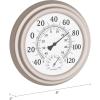 imageWall Thermometer  8Inch Decorative IndoorOutdoor Temperature and Hygrometer Gauge  for Home Patio Porch or Sunroom by Pure Garden SilverSilver