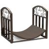 imageFirewood Rack  23Inch Indoor Firewood Holder with Finial Design  Durable Steel Wood Storage Racks for Patio or Fireplace by Pure Garden Black14 Brown Log Rack