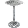imagePure Garden 50LG1074 Weather Resistant Birdbath with Vintage Resin Bird Bath with Antique DesignBronzeGray