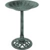 imagePure Garden 50LG1074 Weather Resistant Birdbath with Vintage Resin Bird Bath with Antique DesignBronzePatina Green