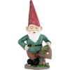 imagePure Garden Lawn Gnome StatueFun Classic Style Resin Figurine for Outdoor Garden DcorGreat for Flower Beds Fairy Gardens Backyards and MoreGnome Statue