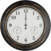 imagePure Garden Wall Clock ThermometerIndoor Outdoor Decorative 18 Quartz BatteryPowered Waterproof Clock Temperature and Hygrometer GaugeBronze