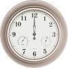 imagePure Garden Wall Clock ThermometerIndoor Outdoor Decorative 18 Quartz BatteryPowered Waterproof Clock Temperature and Hygrometer GaugeSilver