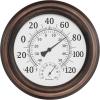 imageWall Thermometer  8Inch Decorative IndoorOutdoor Temperature and Hygrometer Gauge  for Home Patio Porch or Sunroom by Pure Garden SilverBronze