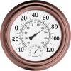 imageWall Thermometer  8Inch Decorative IndoorOutdoor Temperature and Hygrometer Gauge  for Home Patio Porch or Sunroom by Pure Garden SilverCopper