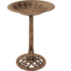 imagePure Garden 50LG1074 Weather Resistant Birdbath with Vintage Resin Bird Bath with Antique DesignBronzeBronze