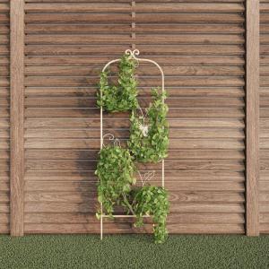 imagePure Garden 50LG5079 Antique White Garden Trellisfor Climbing PlantsAntique White