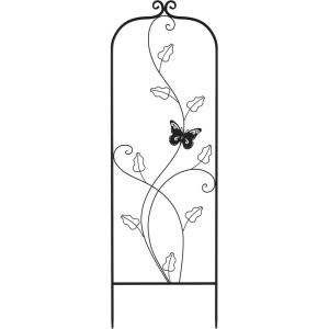 imagePure Garden 50LG5079 Antique White Garden Trellisfor Climbing PlantsBlack