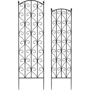 imagePure Garden 50LG5082 Black Garden Trellisfor Climbing PlantsScroll Pattern
