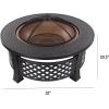 imageFire Pit  32Inch Outdoor Fireplace with Spark Screen Poker and Cover  WoodBurning Fire Pit for Yard Patio or Camping by Pure Garden Bronze
