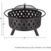 imageFire Pit  32Inch Outdoor Wood Burning Firepit with Screen Poker and Cover  Outdoor Fire Pits for Backyard Deck or Patio by Pure Garden Black