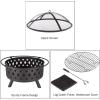 imageFire Pit  32Inch Outdoor Wood Burning Firepit with Screen Poker and Cover  Outdoor Fire Pits for Backyard Deck or Patio by Pure Garden Black