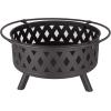 imageFire Pit  32Inch Outdoor Wood Burning Firepit with Screen Poker and Cover  Outdoor Fire Pits for Backyard Deck or Patio by Pure Garden Black