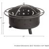 imageFire Pit  32Inch Outdoor Wood Burning Firepit with Screen Poker and Cover  Outdoor Fire Pits for Backyard Deck or Patio by Pure Garden Black30