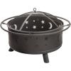 imageFire Pit  32Inch Outdoor Wood Burning Firepit with Screen Poker and Cover  Outdoor Fire Pits for Backyard Deck or Patio by Pure Garden Black30