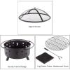 imageFire Pit  32Inch Outdoor Wood Burning Firepit with Screen Poker and Cover  Outdoor Fire Pits for Backyard Deck or Patio by Pure Garden Black30