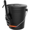 imageHomeComplete 475 Gallon Black Ash Bucket with Lid and ShovelEssential Tools for Fireplaces Fire Pits Wood Burning StovesHearth Accessories