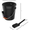 imageHomeComplete 475 Gallon Black Ash Bucket with Lid and ShovelEssential Tools for Fireplaces Fire Pits Wood Burning StovesHearth Accessories