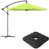 imagePure Garden 10 Ft Offset Cantilever Patio Umbrella  FadeResistant Shade Umbrella Outdoor Patio Canopy with Cross Base for Garden Lawn Deck Yard or Pool OrangeLime Green
