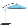 imagePure Garden 10 Ft Offset Cantilever Patio Umbrella  FadeResistant Shade Umbrella Outdoor Patio Canopy with Cross Base for Garden Lawn Deck Yard or Pool OrangeBlue